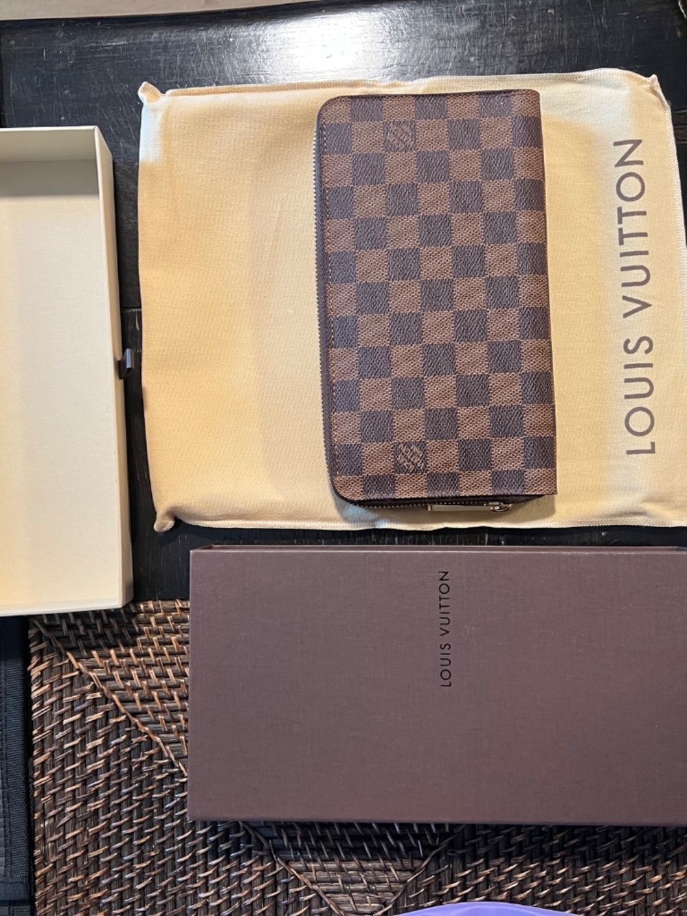 NEW Checkered Louis Vuitton Clutch- 8 1/4 x 4 3/4 inches, Brown - Picture 11 of 16